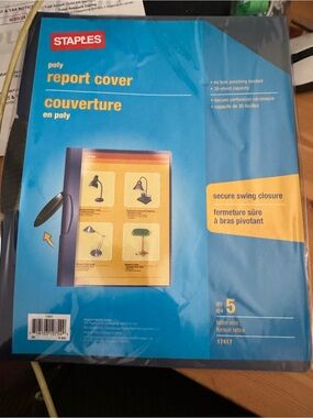 5 packs of 5 Staple Black and White Swing-Arm Report Covers
